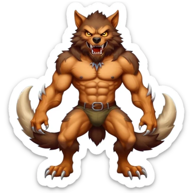 Werewolf mixed with a monster  full body sticker