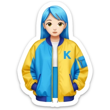 colorful k-pop style streetwear jacket sticker