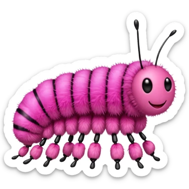 Caterpillar Pink Insect sticker