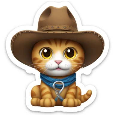 cowboy cat with lasso sticker