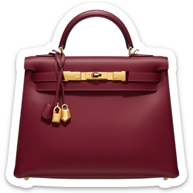 hermes kelly burgundy color bag  sticker