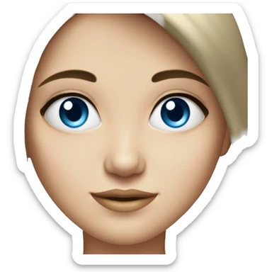 Fair-skin-elegant-girl-with-long-dark-hair-blue eyes sticker