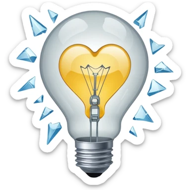 A light bulb broken in half is like "💔" sticker