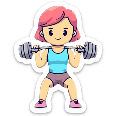 girl lifting a dumbbell sticker