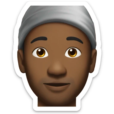 black autistic guy with a durag eating fried chicken sticker