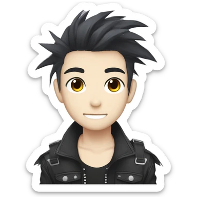 Cute Edgy Attractive Asian Anime Punk Male Character sticker