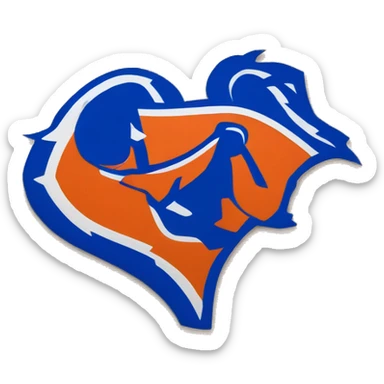 Boise state broncos colored heart sticker