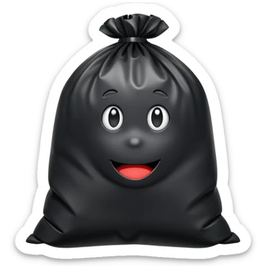 trash bag with nothin on it, just the plain trash bag sticker