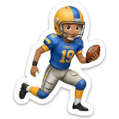 A person playing football on the field sticker