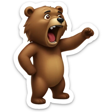 bear cursing sticker