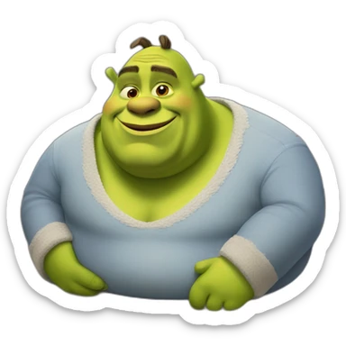 big tummy pregnant shrek sticker