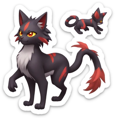 Torracat-Zoroark-Litten-Zorua-bat-cat full body sticker