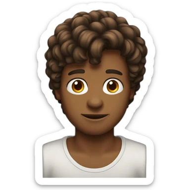Jeune homme métisse cheveux bruns sticker