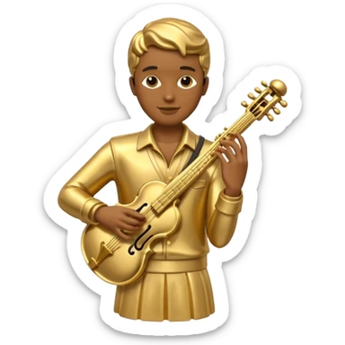 musician statue gold sticker