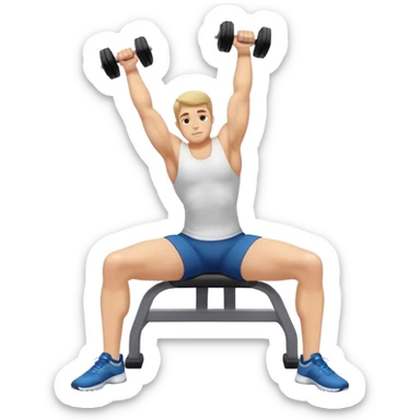 Seated Dumbbell Tricep Extension, bent elbows sticker