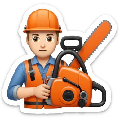 Midget with a chainsaw sticker