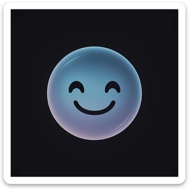 Create an ultra minimal, expressive Discord orb with a new happy expression in the style of imagen-4-fast-KaUtLiSA10F. Focus on the orb's minimalism and expressiveness with a happy mood. sticker