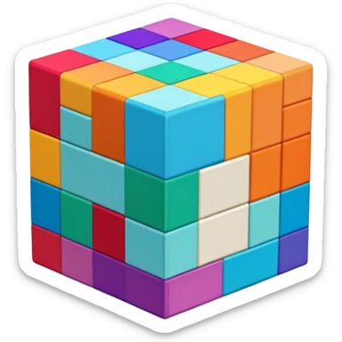 computer screen showing a Minecraft cube sticker