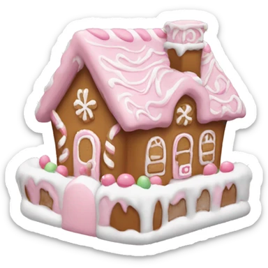 light pink gingerbread house sticker