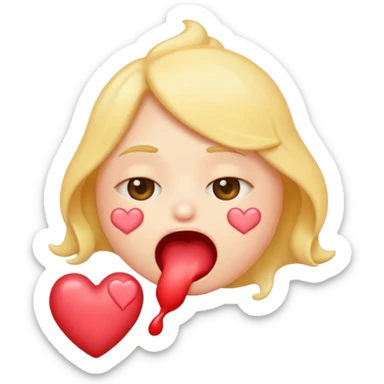 un emoji vomitando corazones sticker