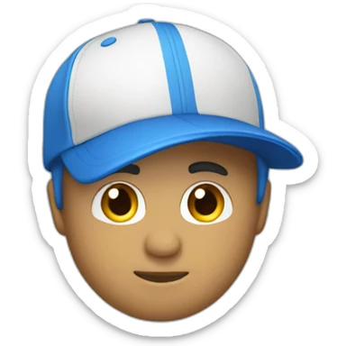 Emoji qui porte une casquette bleu sticker