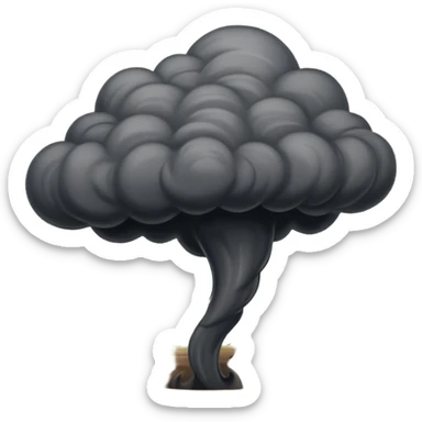 A thick dark funnel cloud sweeping across open plains. sticker