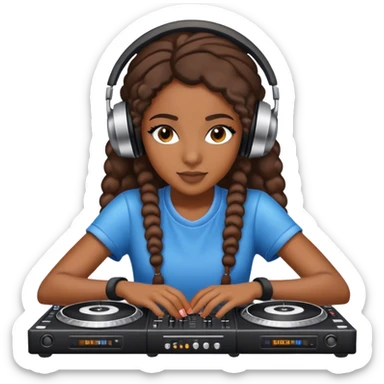 A black women teen dj sticker