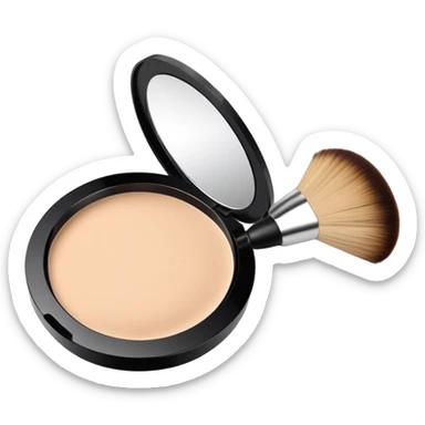makeup face powder with compact and brush sticker