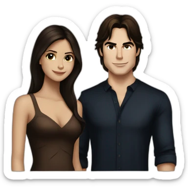 Elena Gilbert and damon Salvatore  sticker