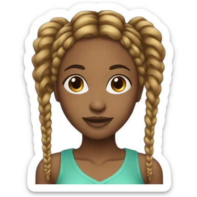 Beautiful Black women with braids sport sticker