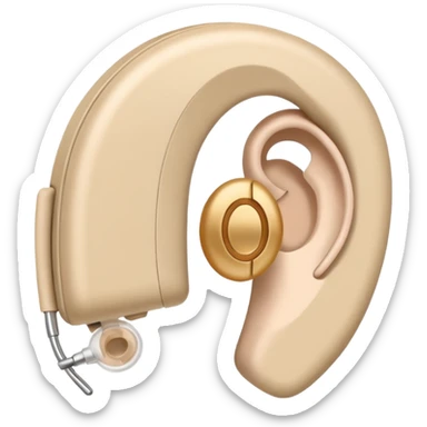 Telinga aid, hearing aid color beinge tapi earmold color white  sticker