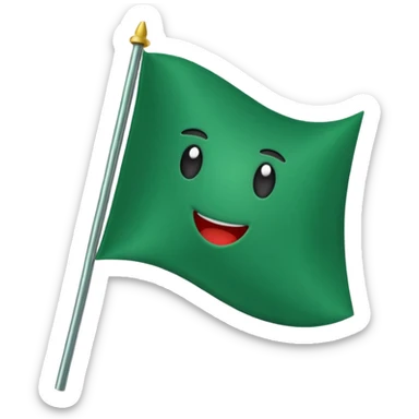 green flag with pole sticker