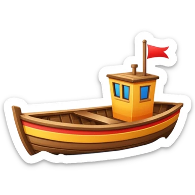 boat in cartoon  sticker