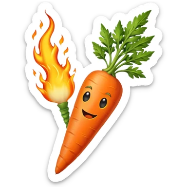 Flaming carrot sticker
