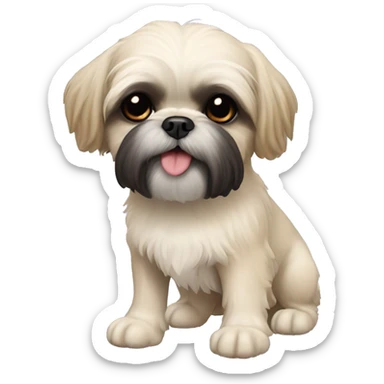 black Shih-Tzu cream chest and feet and eyebrows. He is a puppy  sticker