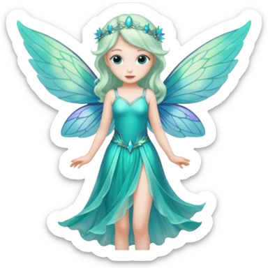 Turquoise fairy sticker