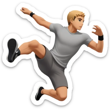 A person performing a parkour move, leaping between buildings or scaling a wall with agility and precision. The scene captures dynamic motion, showcasing strength, flexibility, and the thrill of urban acrobatics against an urban cityscape backdrop. sticker