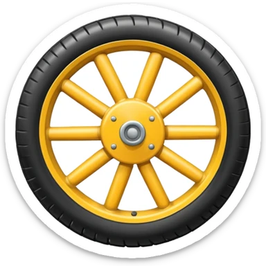 he aircraft's landing gear is one inflated, plump wheel with a strut, black in color, cartoon-style sticker