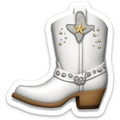 White Cowgirl boot with diamonds  sticker