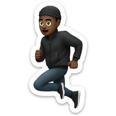 thief running with jordan shoes on sticker