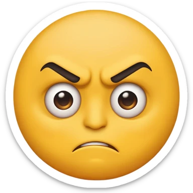 angry emoji frowning with furrowed brows sticker