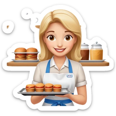 waitress at paris spam cafe sticker