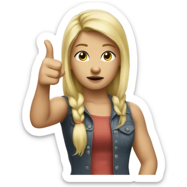 blonde girl doing a thumbs down sticker