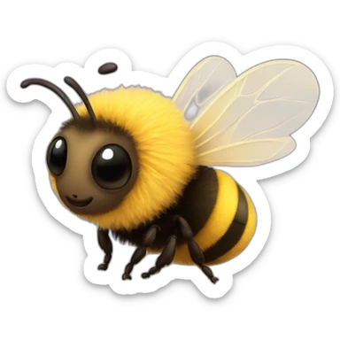Fluffy bee sticker