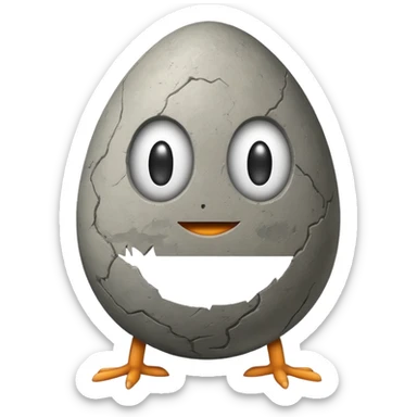a stone egg, has two leg and arms sticker