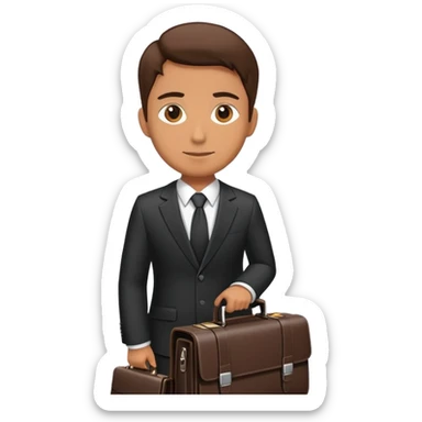 lawyer with briefcase and suit sticker