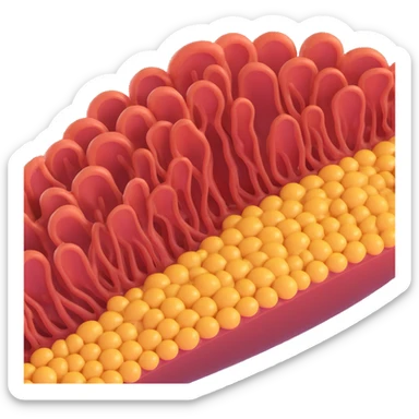 3D cross-section of a biomembrane showing double phospholipid bilayer with hydrophilic heads and hydrophobic tails, embedded proteins, cholesterol, carbohydrate chains, realistic depth and shading, educational style, scientific illustration sticker