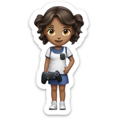 girl with playstation 5 controller sticker