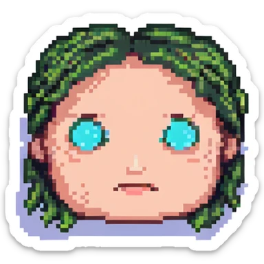 pixel art emoji of a face with a speech bubble saying 'nah' sticker