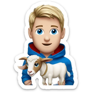messi with a goat, blue eyes, puma hoodie  sticker